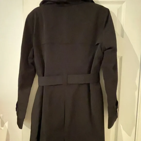 London Fog Women's Black Trench Coat with Red Lining - Picture 7 of 11